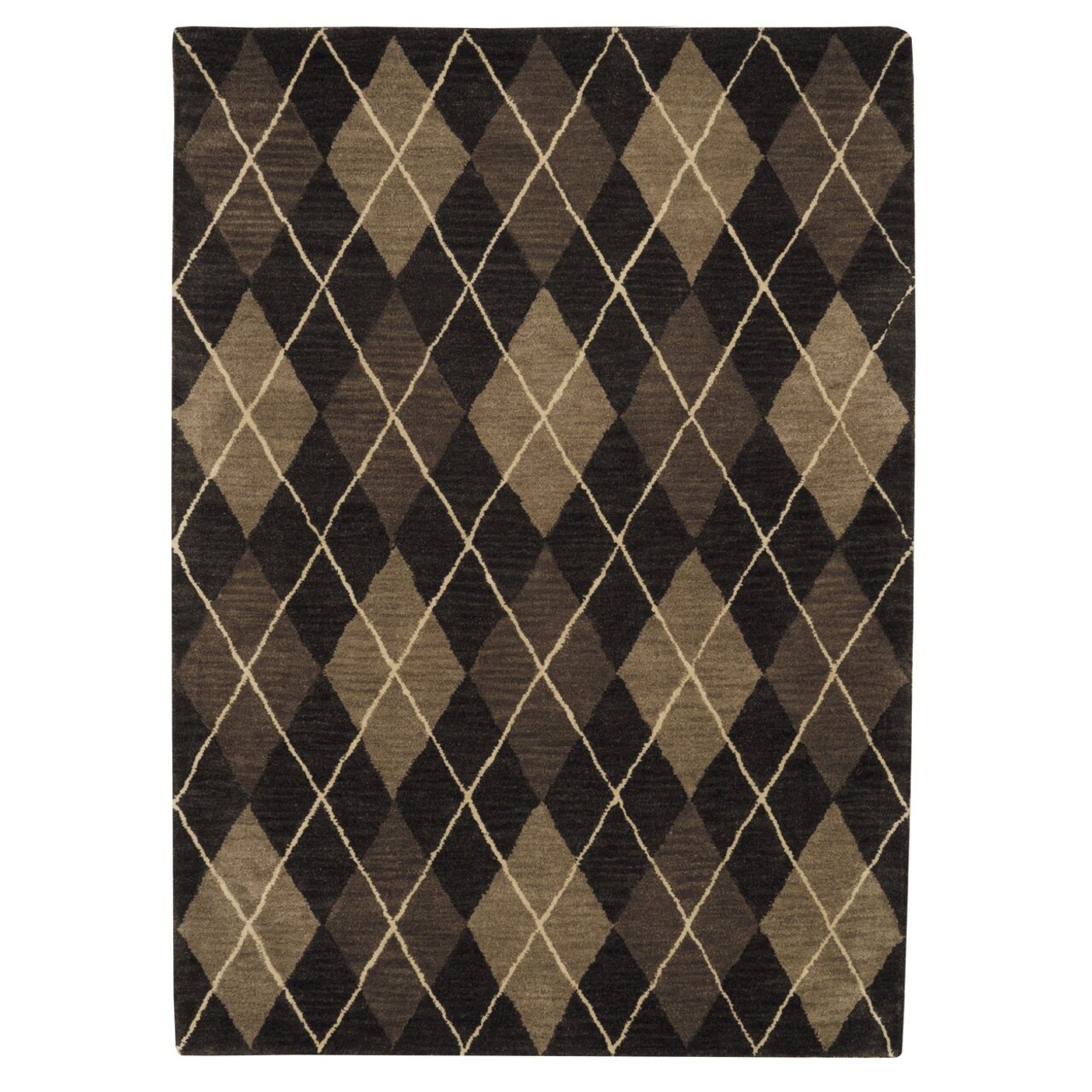 Ashton Argyle Grey Wool Area Rug 8X10 Transitional Unique Textures Soft Patterns